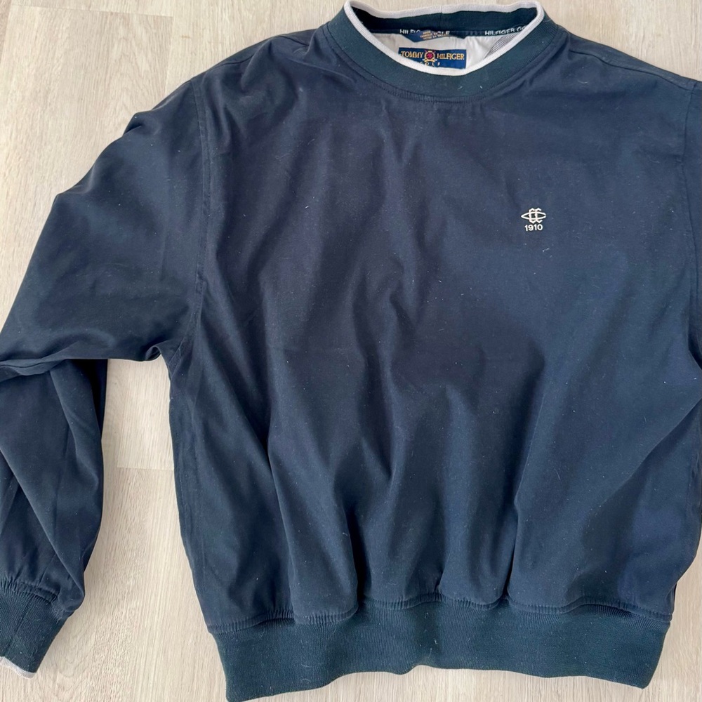 Vintage tommy hilfiger golf 1910 black pullover jacket